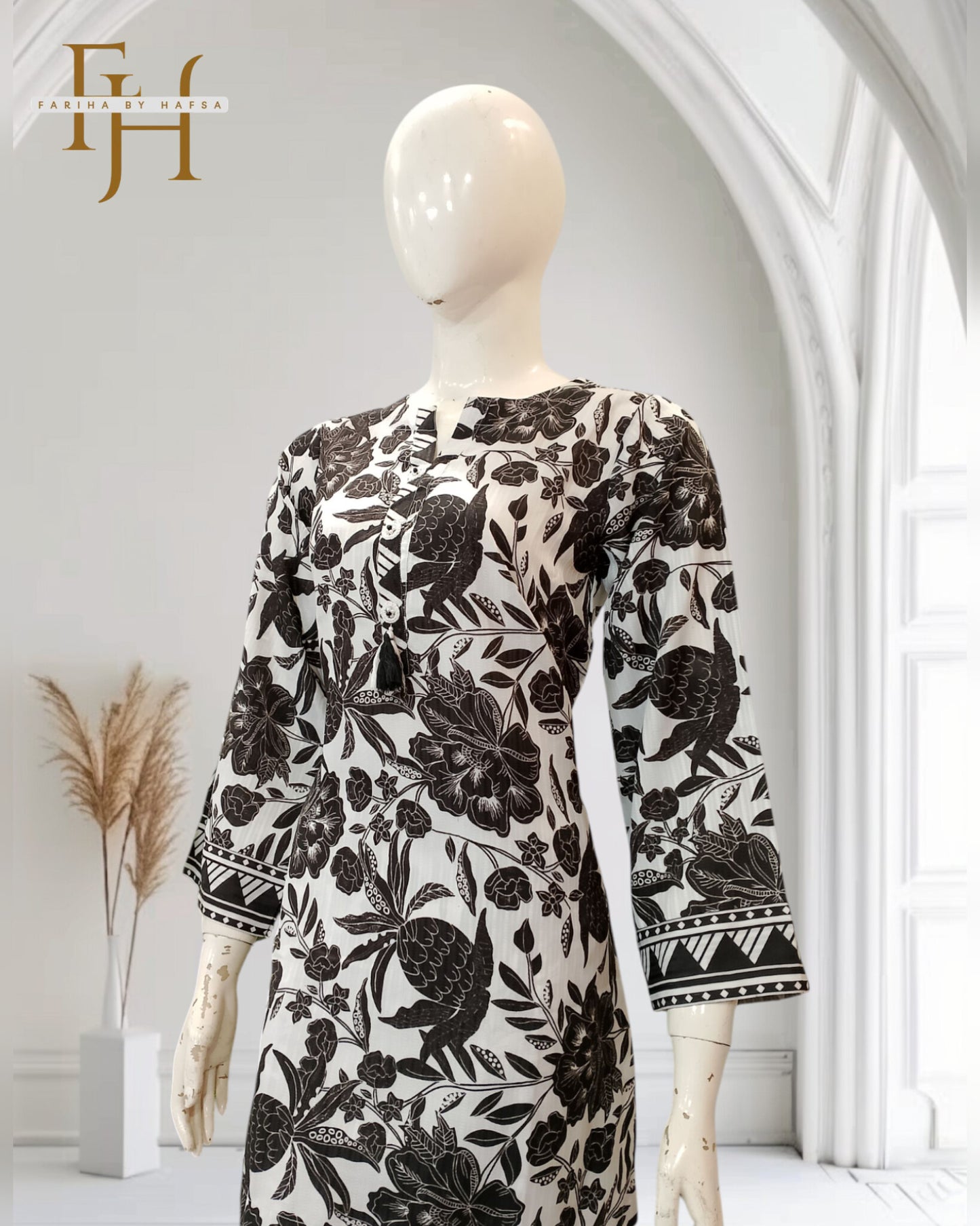 Stylish Printed Lawn Suit for Women – Stitched 2-Piece with Kameez & Trouser by Fariha by Hafsa